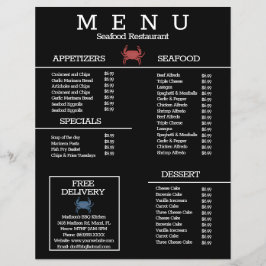 Minimalistisk Skaldjursgrill Restaurang Meny B