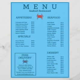 Minimalistisk Skaldjursgrill Restaurang Meny D