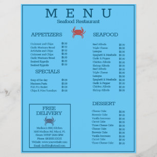 Minimalistisk Skaldjursgrill Restaurang Meny D
