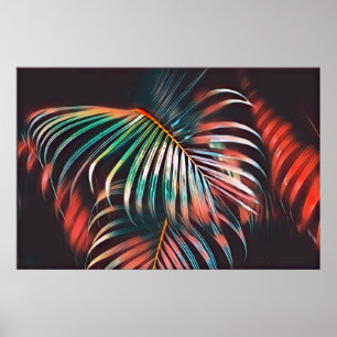 Minimalistisk skalning och koral Tropical Handflat Poster