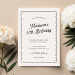 Minimalistisk skalopad 50:e födelsedagsfesten inbjudningar<br><div class="desc">Denna minimalistiska 50:e födelsedagsfest inbjudan är designad att samordna med vår Scalloped Gräns Collection och har en klassisk utformning med en unik skevning - det skalopade gräns är ett slags, och kommer säkerligen att tillföra denna moderna inbjudan en viss återkänsla. Om du vill fånga din gästs uppmärksamhet med den här...</div>