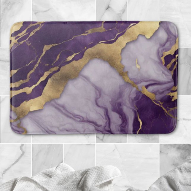 Minimalistisk skandinavisk Chic Lilac Lila Marble Badrumsmatta (Minimalist Scandinavian Chic Lilac Purple Marble Bath Mat)