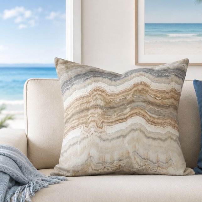 minimalistisk skandinavisk granit brun grå marmor kudde (minimalist scandinavian granite brown grey marble throw pillow)
