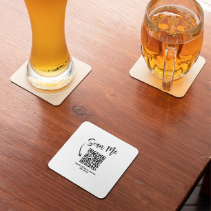 Minimalistisk Skanna Mig QR-kod Restaurangdesign Underlägg Papper Kvadrat