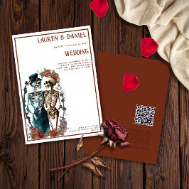 Minimalistisk skeleton-bröllopsinbjudan inbjudningar