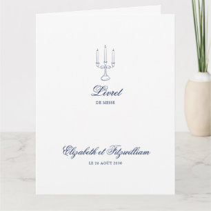 Minimalistisk sketch Bröllop Candles Booklet/progr Kort