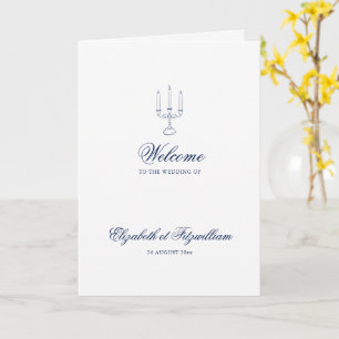 Minimalistisk sketch Bröllop Candles Booklet/progr Kort