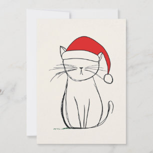 "Minimalistisk sketch-julklat Santa Hat Julkort