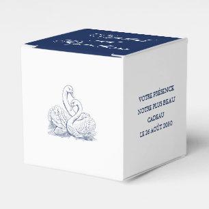 Minimalistisk sketchad Kärlek Svanar Bröllop Presentaskar