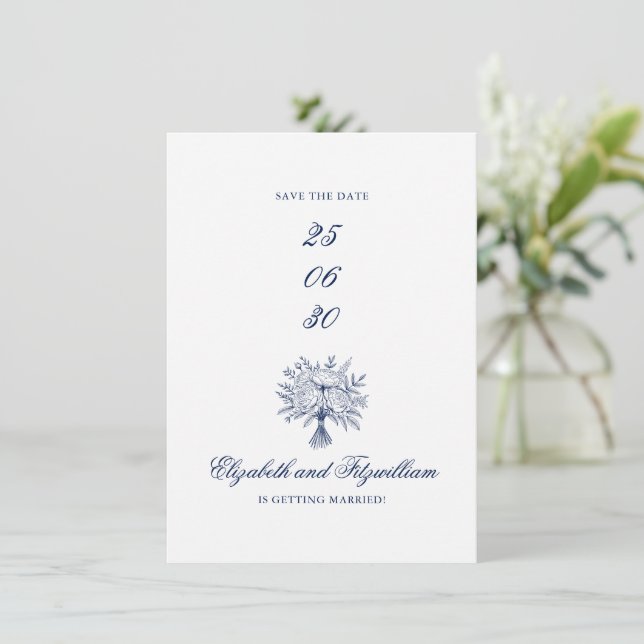 Minimalistisk sketched Möhippa Bouquet Spara Datumet (Stående Fram)