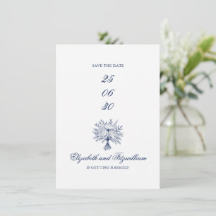 Minimalistisk sketched Möhippa Bouquet Spara Datumet