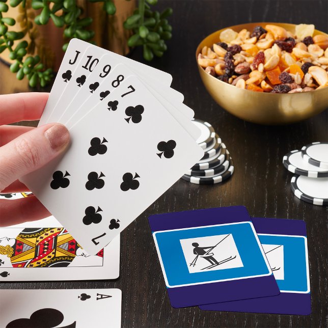 Minimalistisk skidsymbol Hiss med blå Gräns Casinokort (Skapare uppladdad)