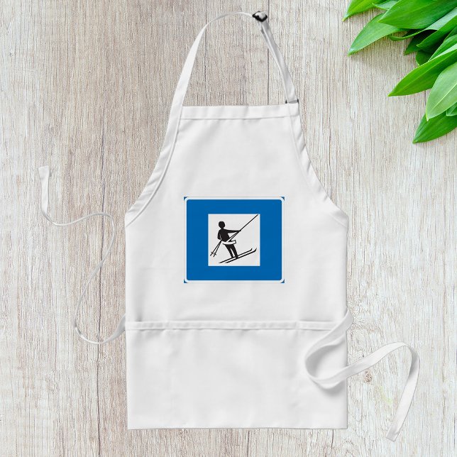 Minimalistisk skidsymbol Hiss med blå Gräns Förkläde (Skapare uppladdad)