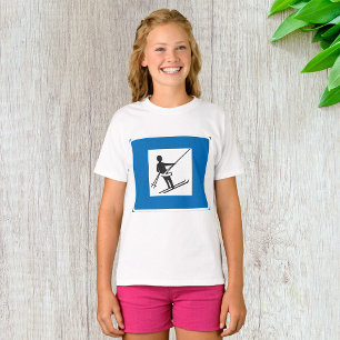 Minimalistisk skidsymbol Hiss med blå Gräns T Shirt