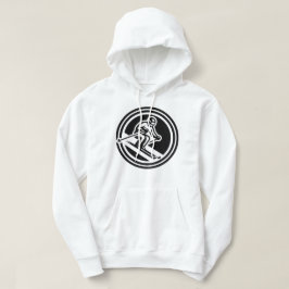 Minimalistisk Skier-Tävla, svart och vitt Hoodie