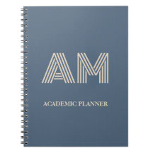 Minimalistisk skifferblå och sandbeige monogram