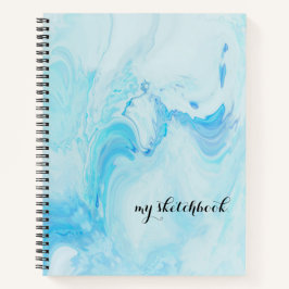 Minimalistisk skischbook med personlig Blue Cover