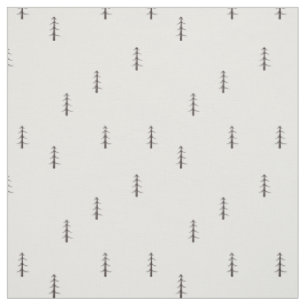 Minimalistisk skog på vit tyg