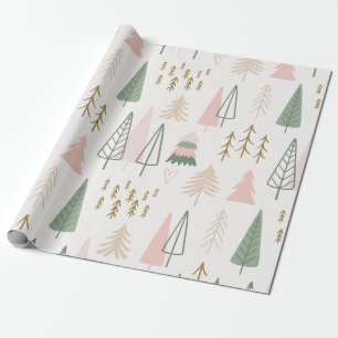 Minimalistisk skog Träd Mönster Presentpapper