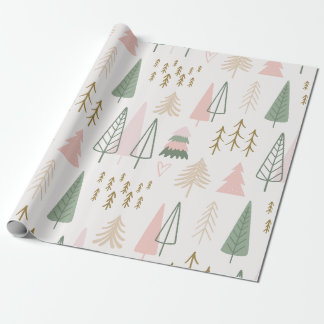Minimalistisk skog Träd Mönster Presentpapper