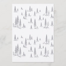 Minimalistisk skogsträd bröllopsinbjudan mall