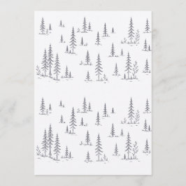 Minimalistisk skogsträd bröllopsinbjudan mall