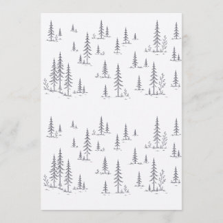 Minimalistisk skogsträd bröllopsinbjudan mall