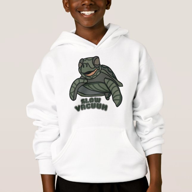 Minimalistisk sköldpadda A Slow Vacuum i Stil | Fu T Shirt (Framsida)