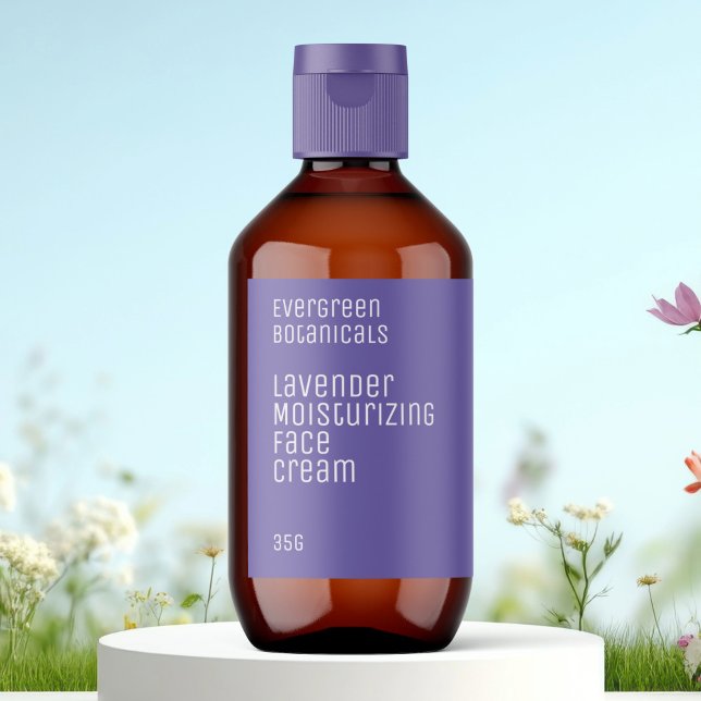 Minimalistisk skönhetsmärkning - lila och vit fraktsedel (Skapare uppladdad)