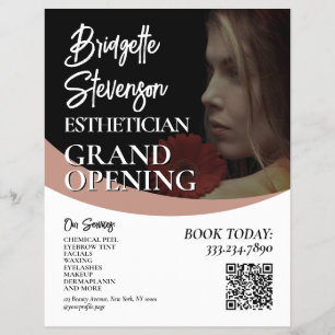 Minimalistisk skönhetsmodell estetisk salong Flyer