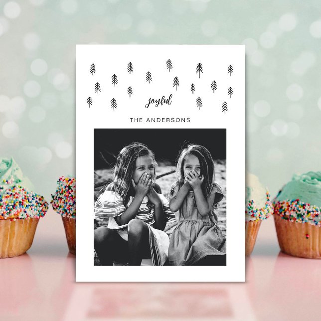 Minimalistisk Skrift Font Typografi Högtid Julkort (Skapare uppladdad)