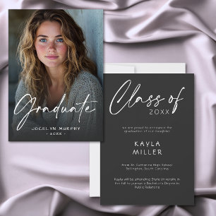 Minimalistisk skriftlig examensfotofotografering