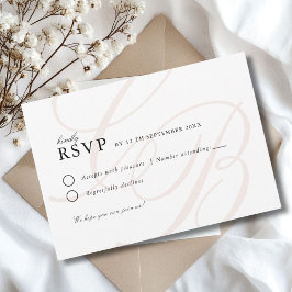 Minimalistisk skrifttyp Monogram | Elegant bröllop OSA Kort