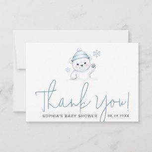Minimalistisk skrifttypografi Vinter Bebis Shower Tack Kort