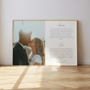 Minimalistisk skript äktenskapslöften Anpassad bil Poster