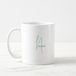Minimalistisk Skript | Anpassad Monogram och Namn Kaffemugg
