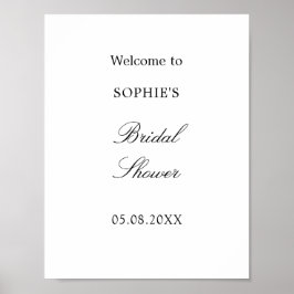 Minimalistisk skript bröllopsfest välkomstaffisch poster
