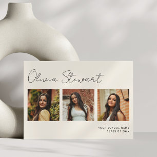 Minimalistisk skript-examensfotocollage meddelande