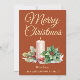 Minimalistisk skript God jul Boho Terracotta Julkort