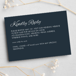 Minimalistisk skript Gunmetal Blue Bröllop OSA Kort