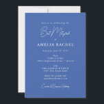 Minimalistisk skript Modern Bat mitzvah Cute Blue Inbjudningar<br><div class="desc">Anpassningsbarnas minimalistiska skriptblåfärgad,  modern Bat mitzvah inbjudan</div>