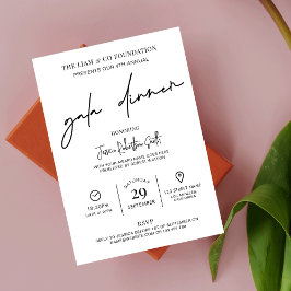 Minimalistisk skript Modern Corporate Gala-middag Inbjudningar