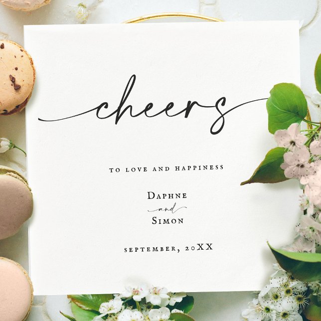 Minimalistisk skript Modern Svart & Vit Pappersservett (Skapare uppladdad)