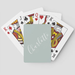Minimalistisk skript Personligt namn Dammt blå Casinokort