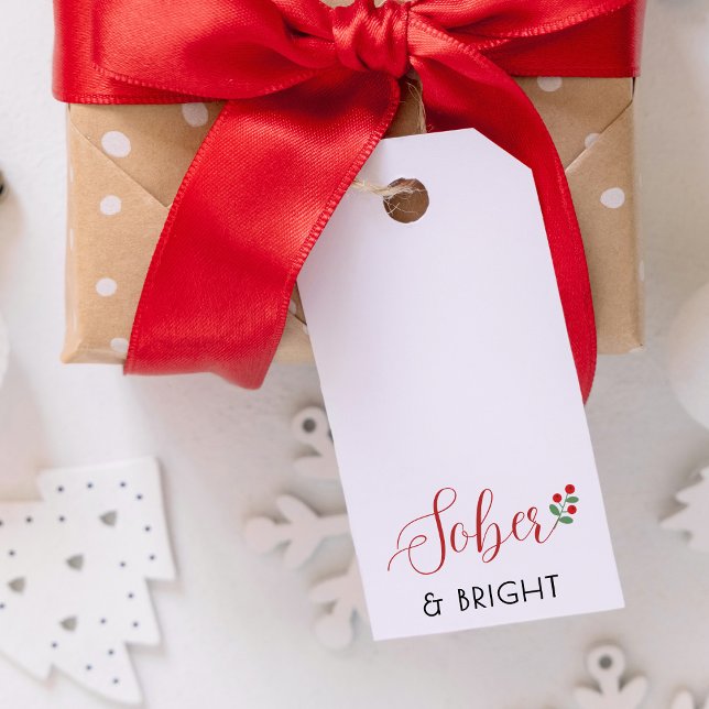 Minimalistisk skript, sober och ljus jul presentetikett (Sobriety christmas gift tag, sober xmas label ; sober & bright, modern and calligraphy font trend)