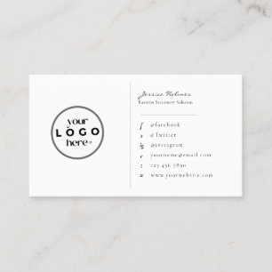 Minimalistisk skript White Anpassningsbar Corporat Visitkort