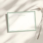 Minimalistisk skriptförsäljning Grönt två Gräns Mo Anteckningskort<br><div class="desc">Skriva ned meddelandet eller anteckningar på det här minimalistiska elegant-tittar anteckningskortet för grönt med ett serif-teckensnittsmonogram och ett skripttecken av ditt namn med tjockt och tunt gräns. Anpassa det med initialerna.</div>
