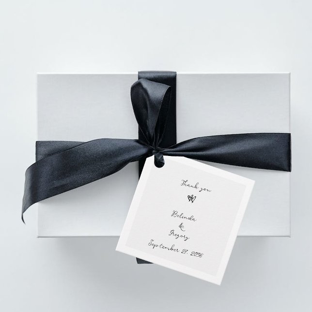 Minimalistisk skripthandskriven typografi Bröllop Gåvor Etiketter (Minimalist Script Hand Written Typography Wedding Favor Tags)