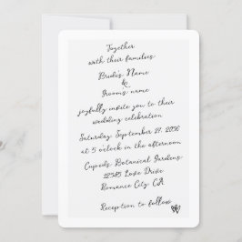 Minimalistisk skripthandskriven typografi Bröllop Inbjudningar