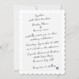 Minimalistisk skripthandskriven typografi Bröllop Inbjudningar